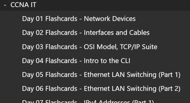 Anki Flashcards für den CCNA Kurs